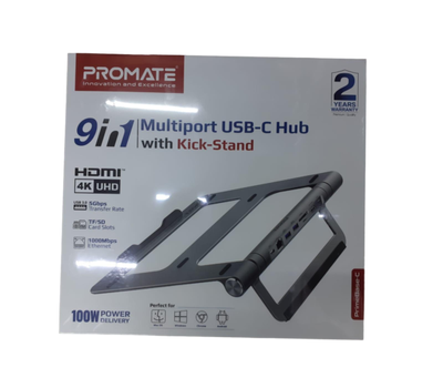 Promate  9 in 1 multiport USB-C Hub with Kick Stand Computer Accessories