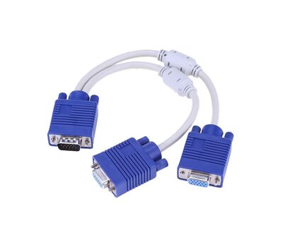 Vga splitter cable 1 computer to dual 2 monitor adapter Y splitter vga cable male to female for Computer Cables